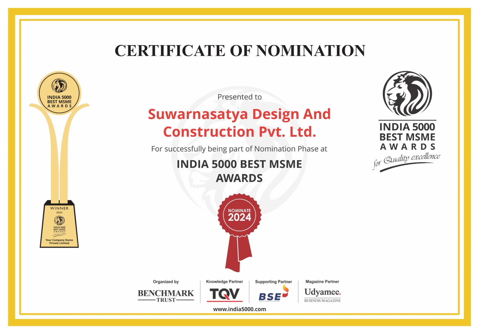 India 5000 Best MSME Nomination 2024